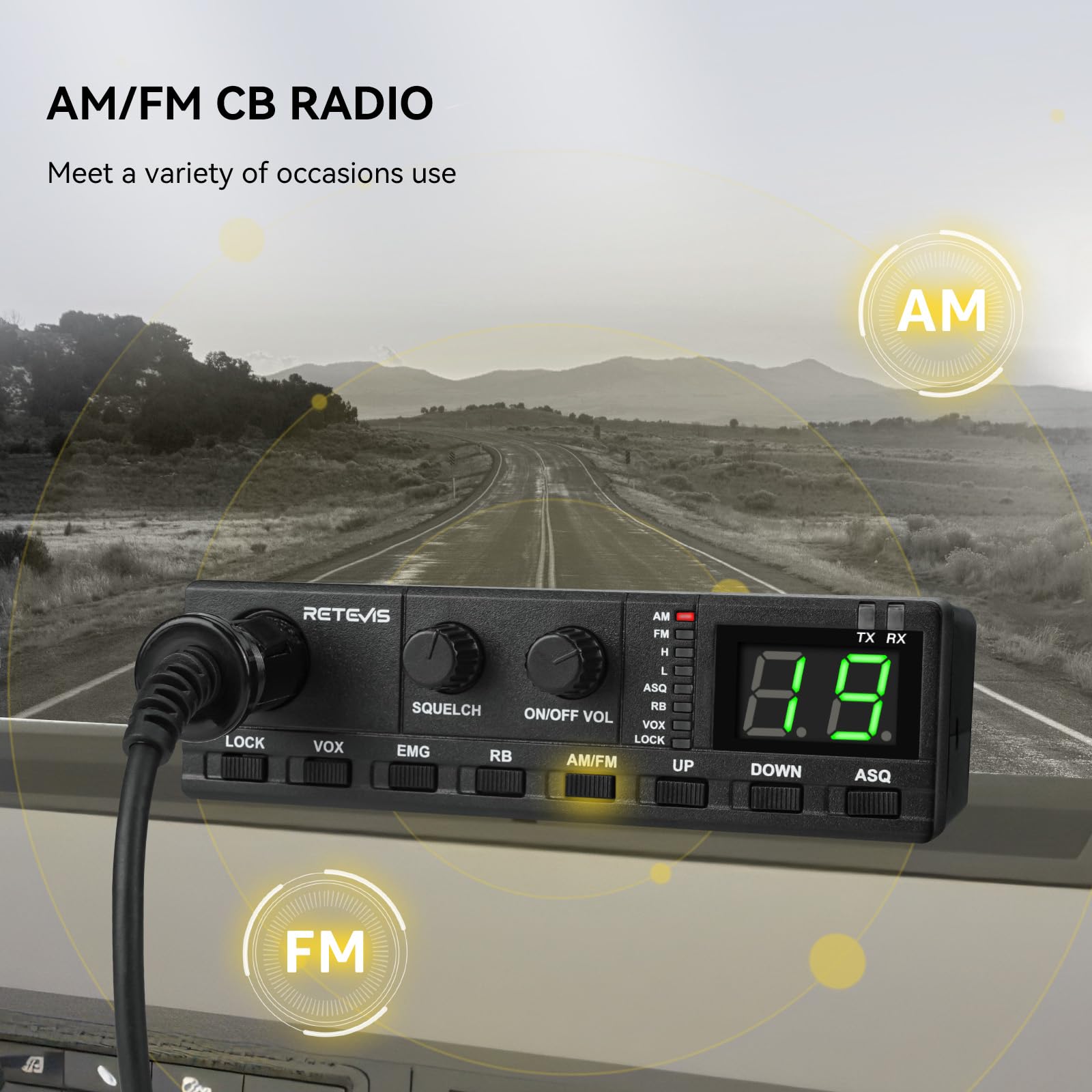 Foto 2 | Camionero Cb Radio Retevis Mb2 De 40 Canales Am/fm De Largo Alcance - Venta Internacional.