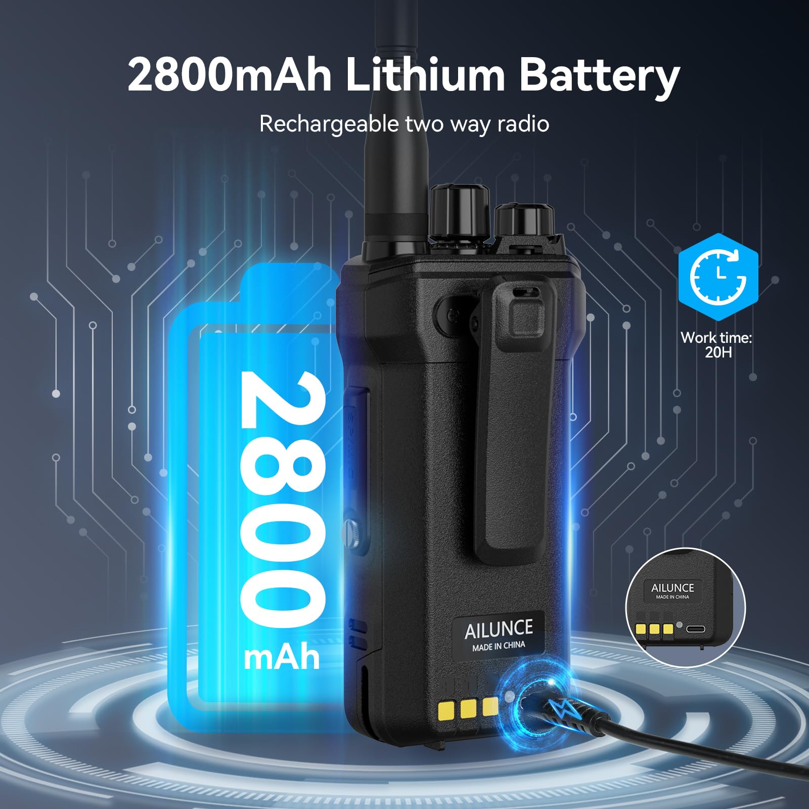 Foto 4 | Ham Radio Retevis Ailunce Ha1uv De Doble Banda Con Batería De 2800 Mah - Venta Internacional.