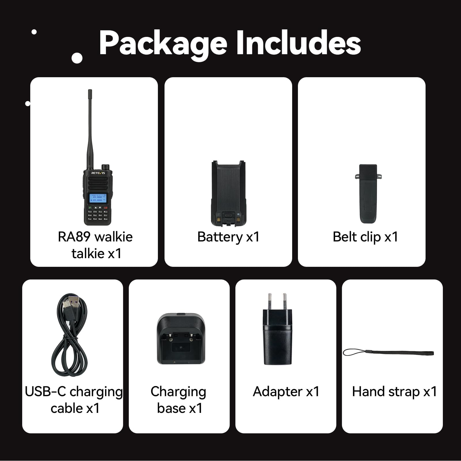 Foto 7 | Ham Radio Retevis Ra89 De Doble Banda Ip68, Resistente Al Agua, 2500 Mah - Venta Internacional.