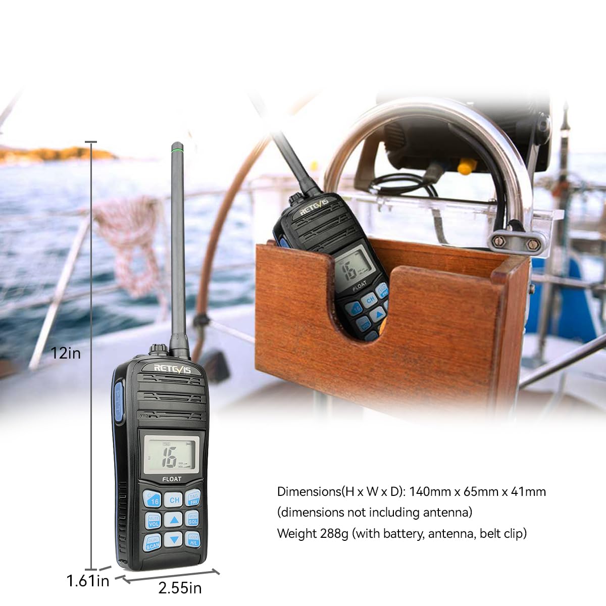 Foto 4 pulgar | Radio Marina Retevis Rt55 Portátil Ip67 A Prueba De Agua Con Noaa - Venta Internacional.