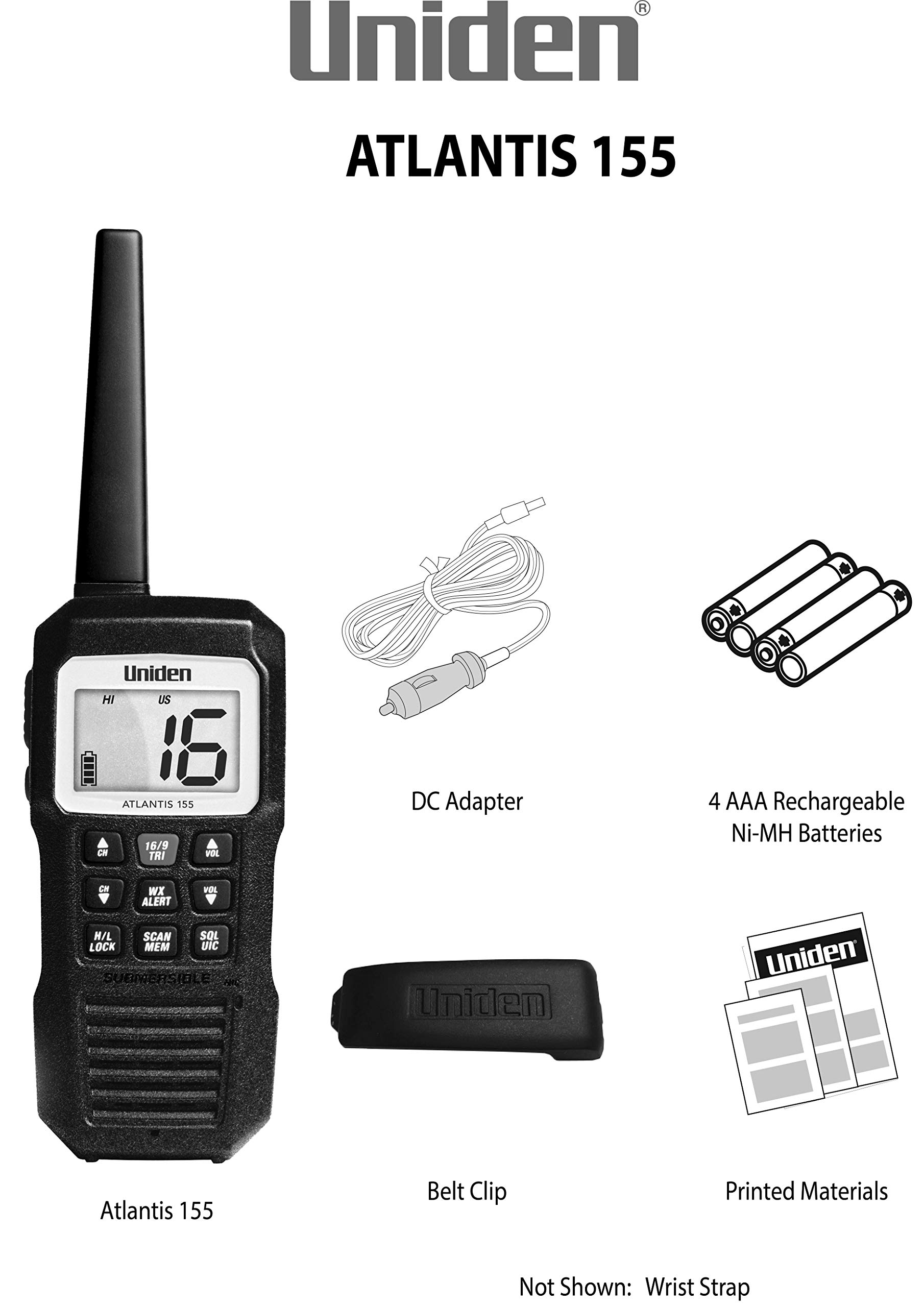 Foto 5 pulgar | Radio Marina Portátil Vhf Bidireccional Uniden Atlantis 155 - Venta Internacional.