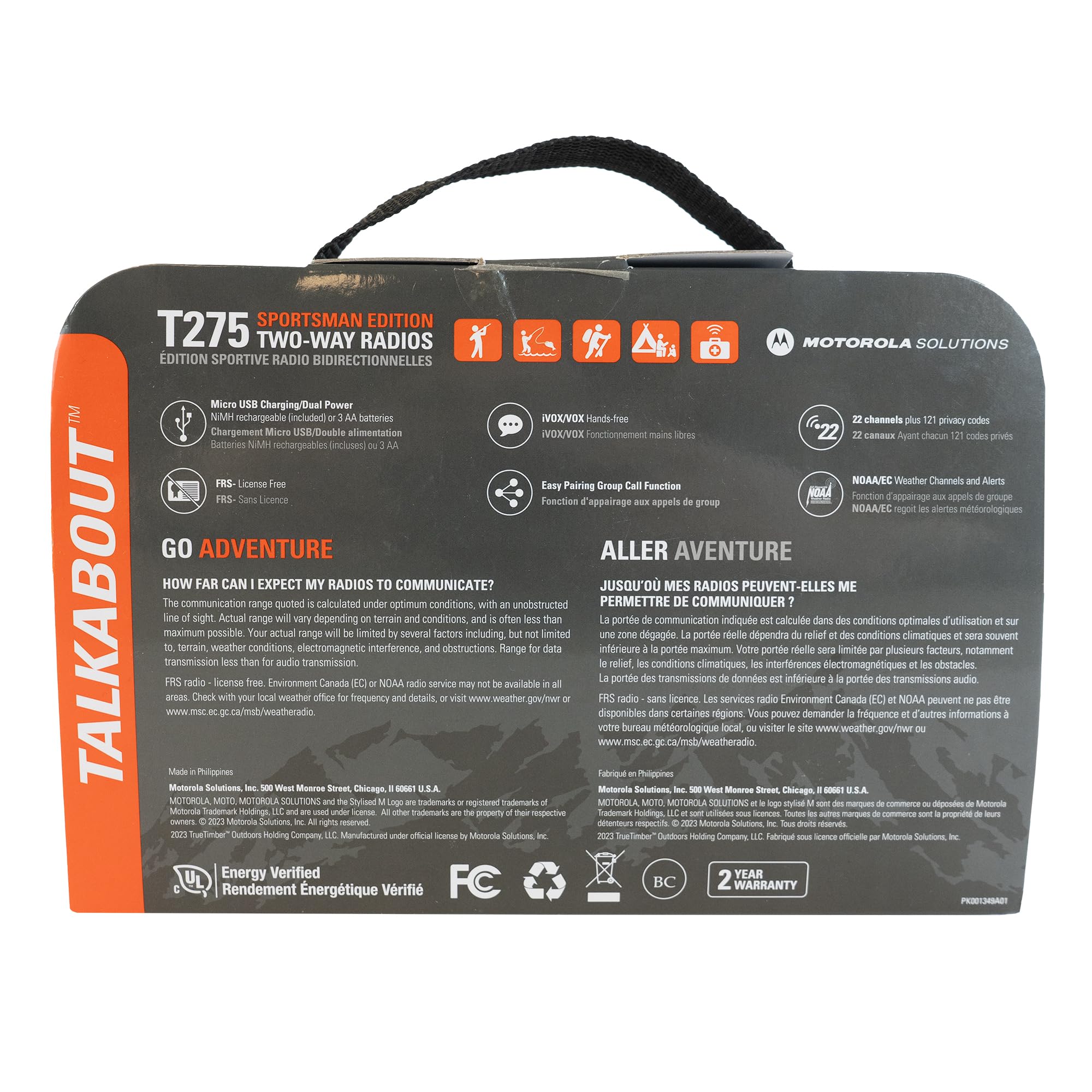 Foto 6 pulgar | Radios Bidireccionales Motorola Solutions T275 Talkabout De 22 Canales - Venta Internacional.