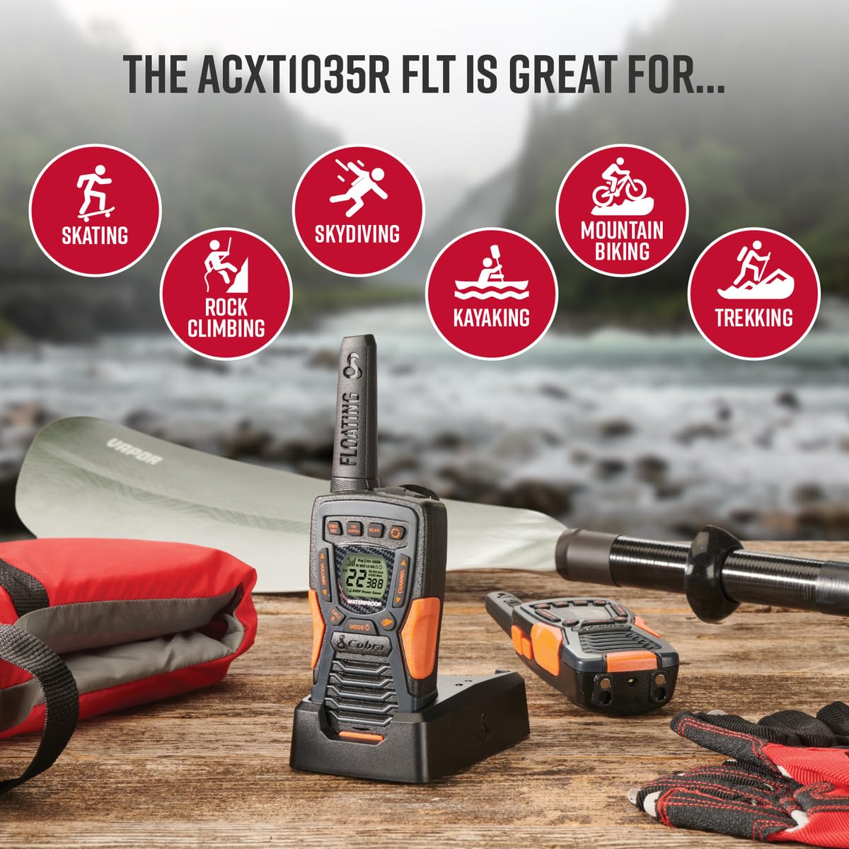 Foto 6 pulgar | Walkie Talkies Cobra Acxt1035r Flt, Resistentes Al Agua, 37 Millas - Venta Internacional.