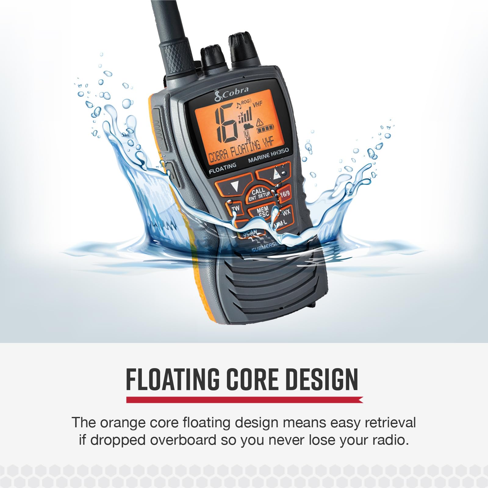 Foto 2 | Radio Vhf Flotante Portátil Cobra Mr Hh350 Flt 6w Gris - Venta Internacional.