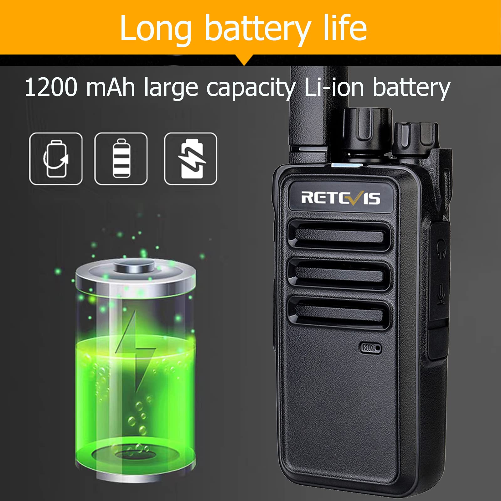 Foto 4 | Walkie Talkies Retevis Rt68 De Largo Alcance, 1200 Mah, Paquete De 4 - Venta Internacional.