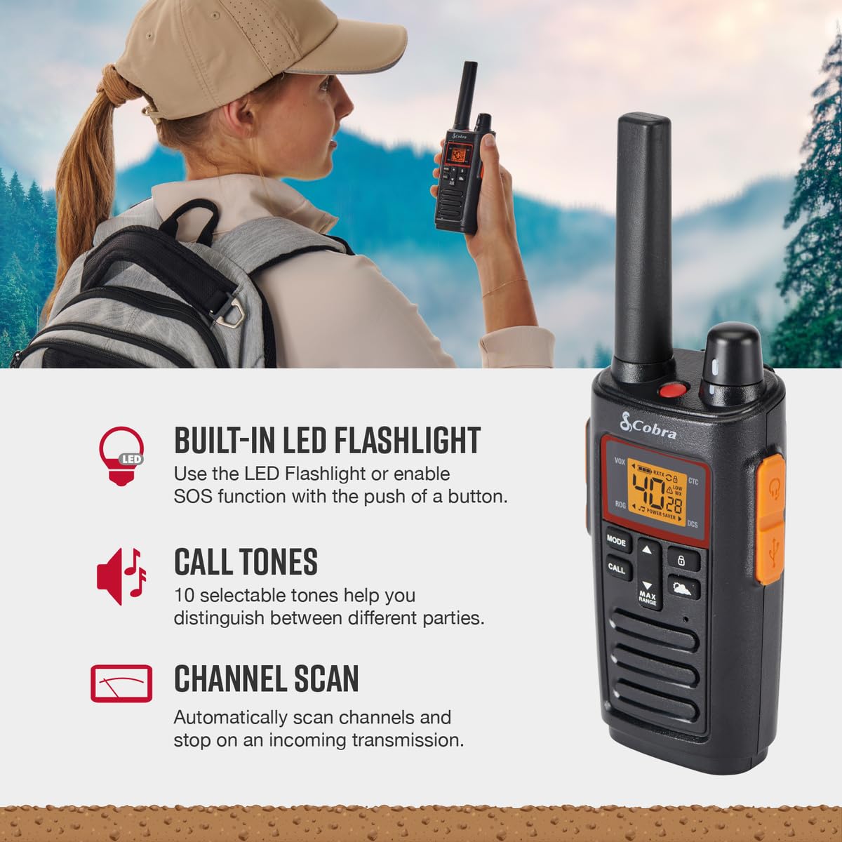 Foto 5 pulgar | Walkie Talkies Cobra Rx380 Recargables Con Un Alcance De 32 Millas, Paquete De 2 - Venta Internacional.