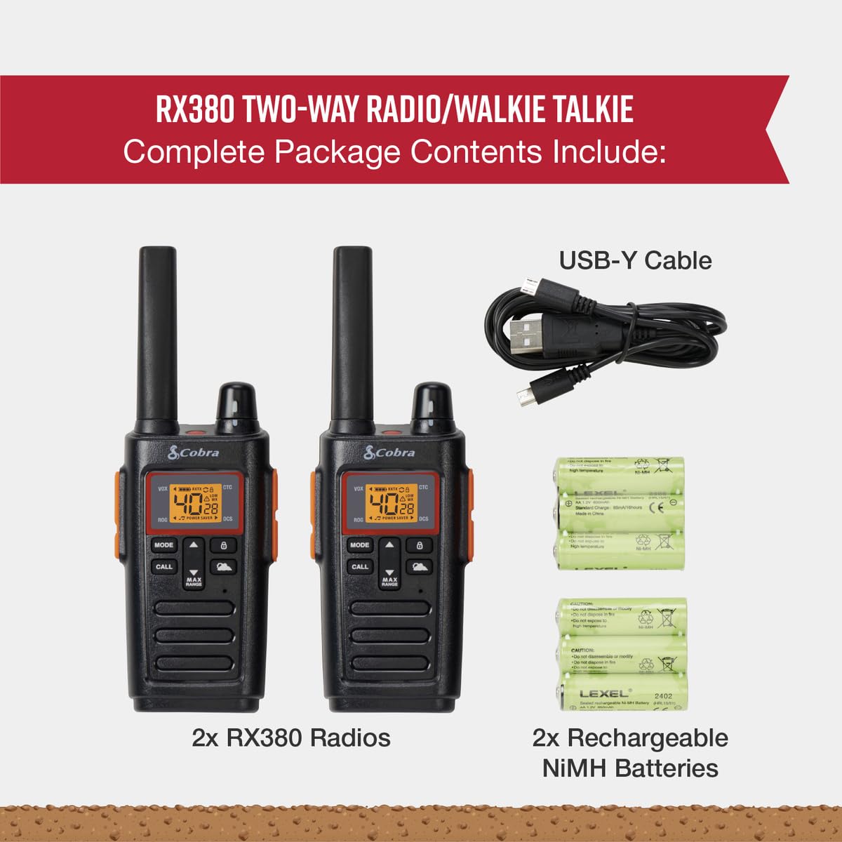 Foto 8 pulgar | Walkie Talkies Cobra Rx380 Recargables Con Un Alcance De 32 Millas, Paquete De 2 - Venta Internacional.