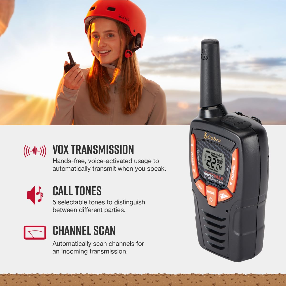 Foto 5 pulgar | Walkie Talkies Cobra Acxt390 Recargables, 2 Canales, 37 Mm - Venta Internacional.