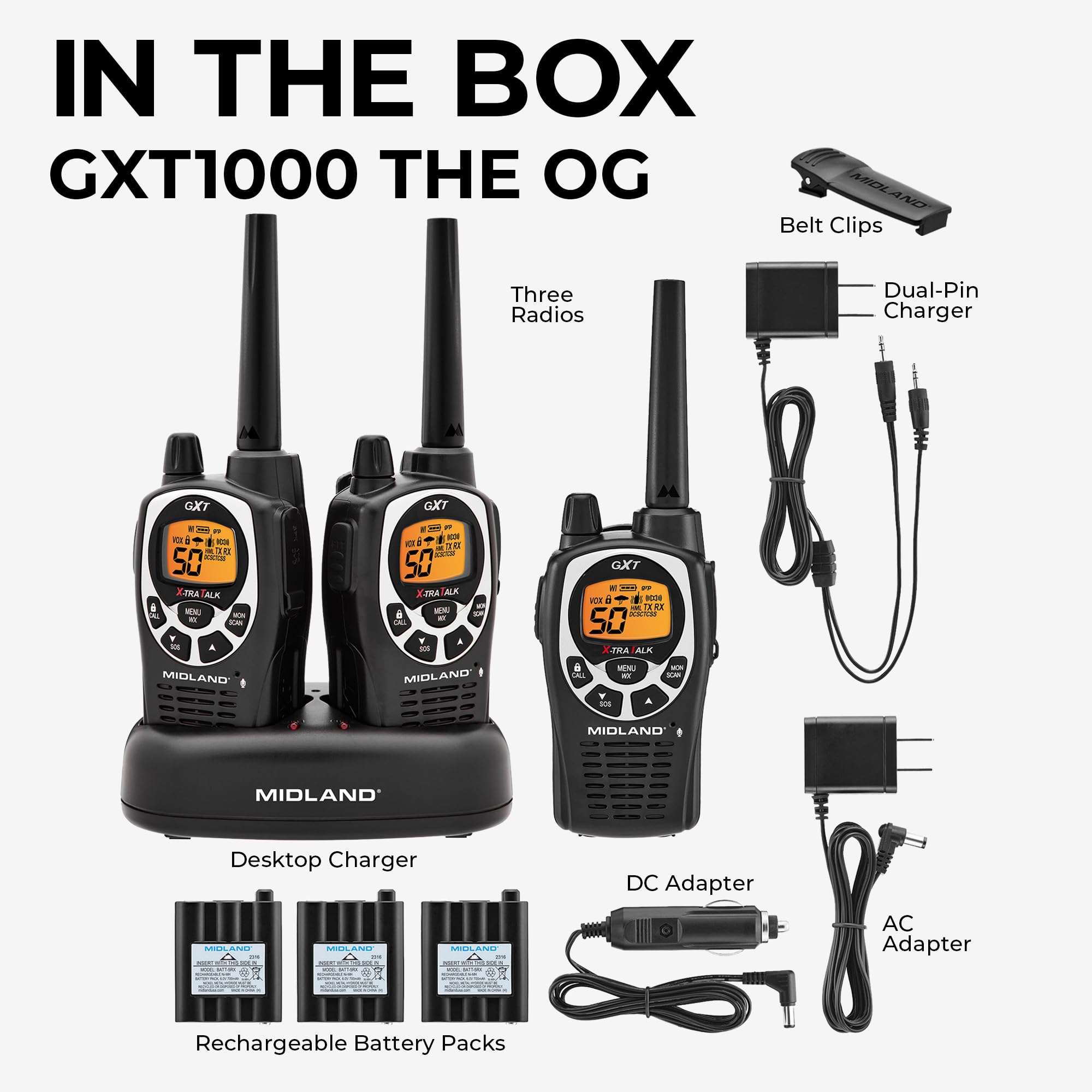 Foto 7 pulgar | Walkie Talkie Midland Gxt1000x3vp4 Radio Gmrs De 50 Canales - Venta Internacional.