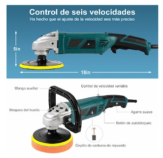 Foto 3 | Pulidora y Lijadora para Autos Eo Safe Imports color Verde de 180 mm y 1400w