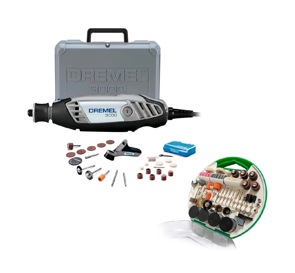 Mototool Dremel 3000 + Kit Tenazit De 180 Piezas color Gris