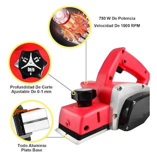 Foto 3 | Cepilladora Eléctrica 82mm 16000rpm 750W 127V Eo Safe Imports Esi-477 Rojo