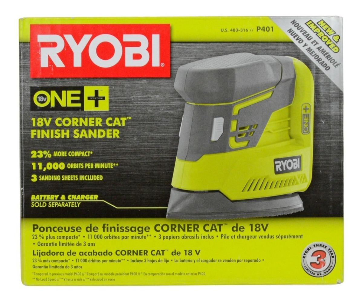 Lijadora Orbital Inalambrica Ryobi P401 C Cargador Y Bateria