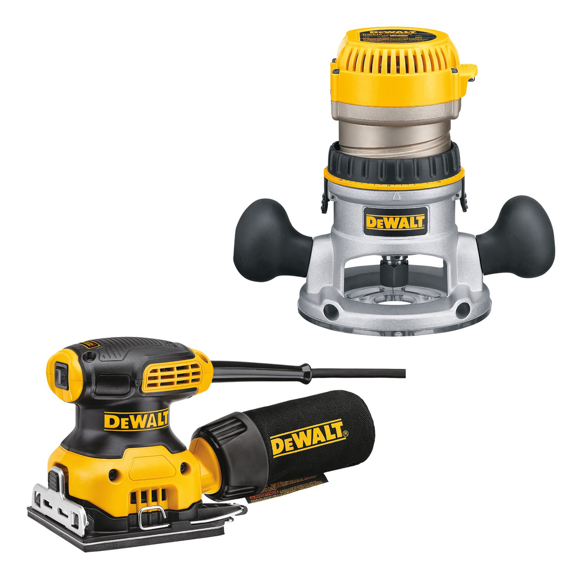 Foto 2 pulgar | Combo Router 1-3/4 Hp Y Lijadora Roto Orbital 5  Dewalt