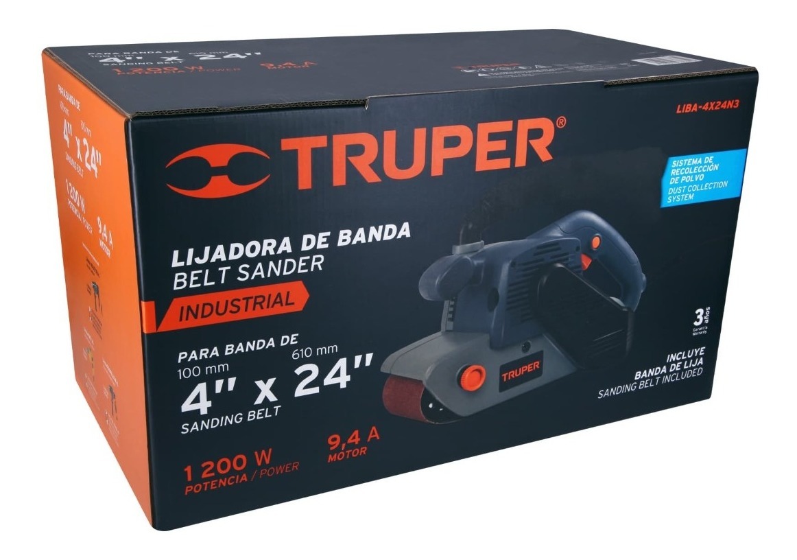 Lijadora De Banda Truper 4x24  Industrial 1200w