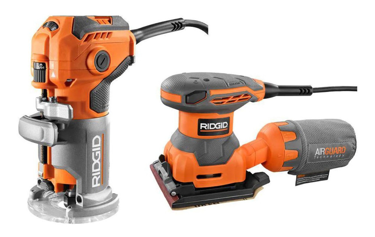 Ridgid Router De 5,5 Amperios Con Lijadora De 1/4 Hoja