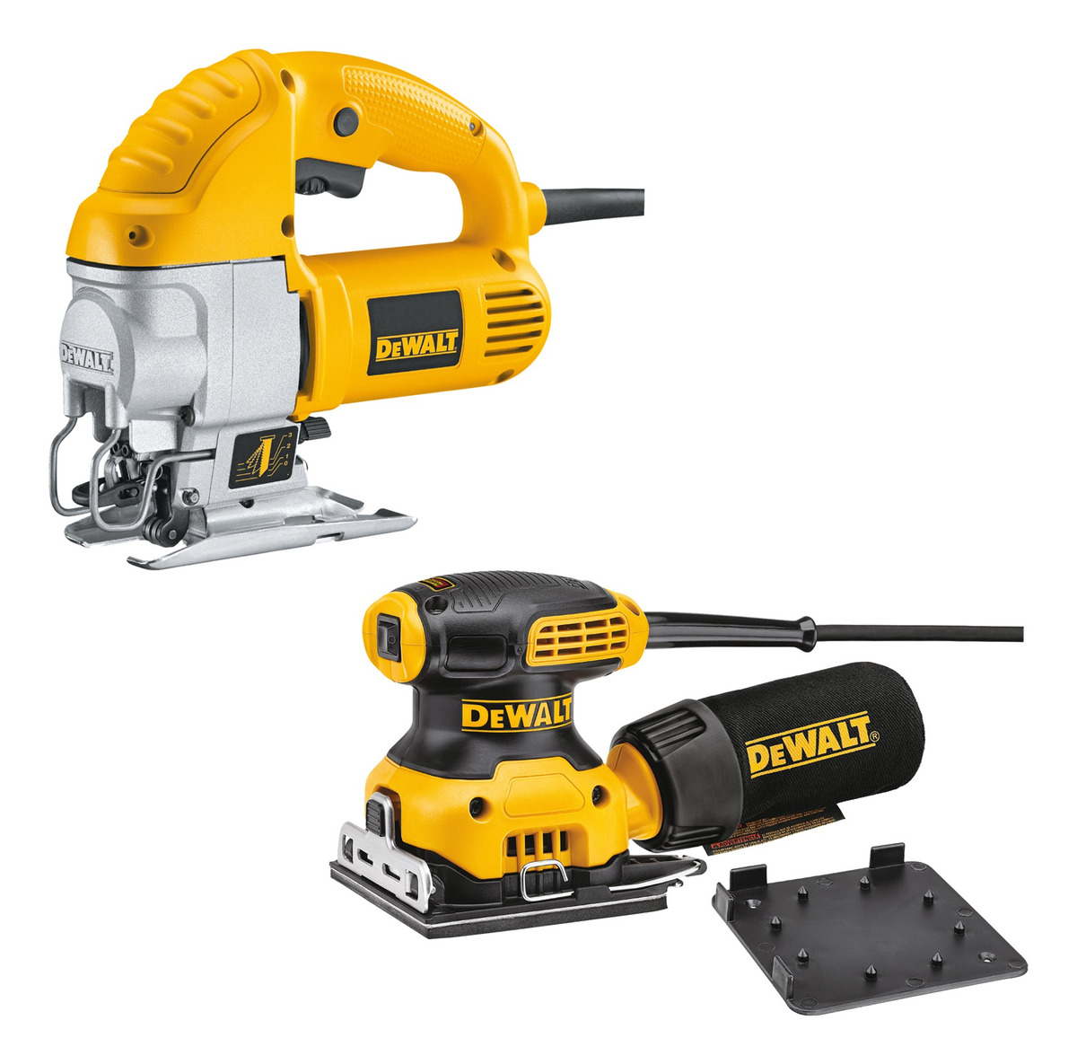 Combo Sierra Caladora 600w Y Lijadora 1/4 230w Dewalt