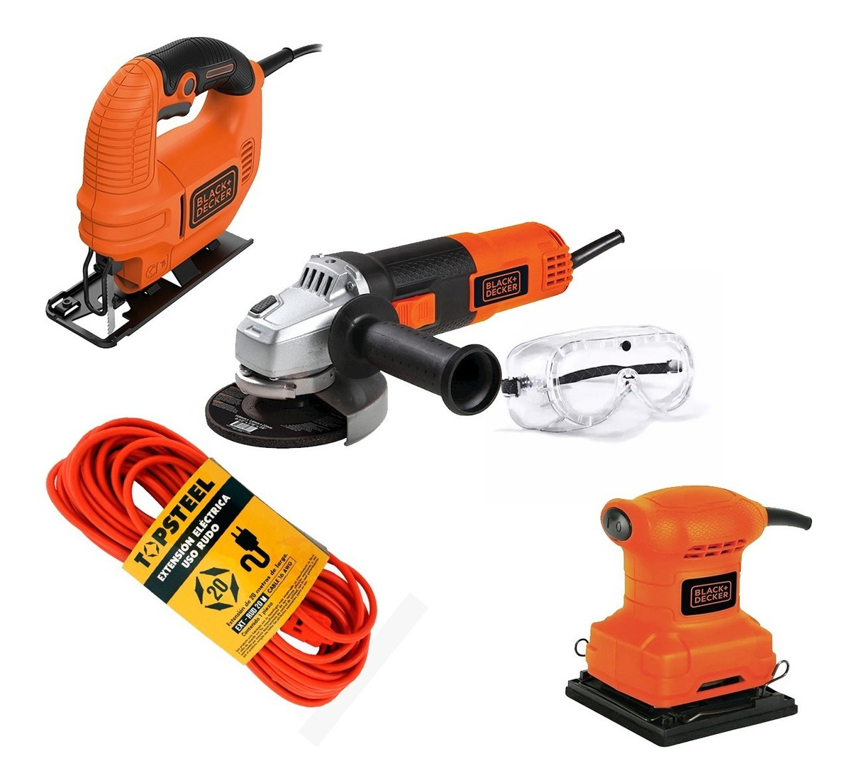 Kit Eléctrico Black+Decker Miniesmeril Caladora Lijadora