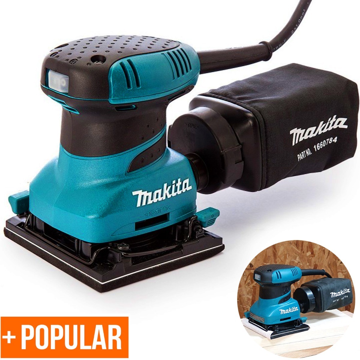 Lijadora Orbital Makita + Lentes Makita + Kit De Brocas