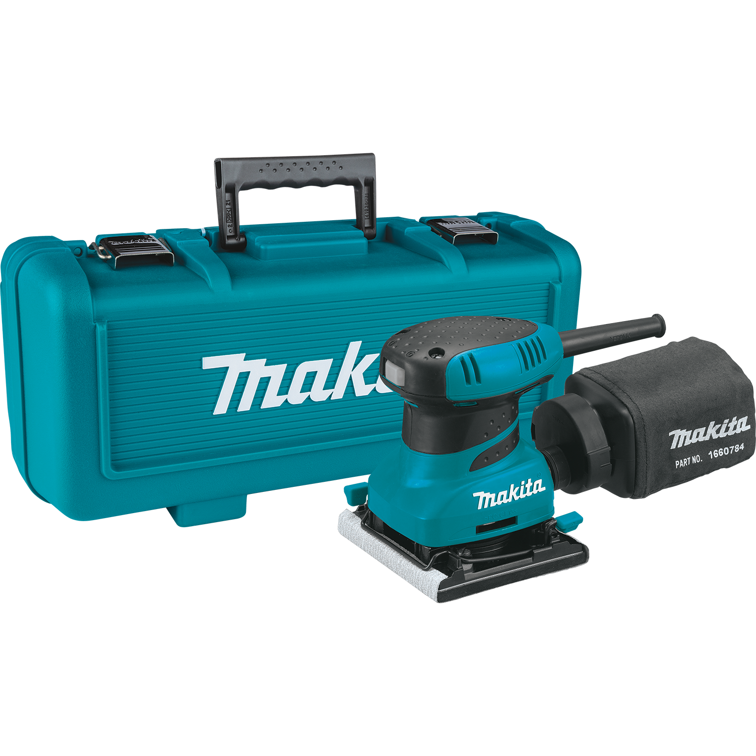 Lijadora Orbital Makita BO4556 color Azul 200 W más Estuche Rígido