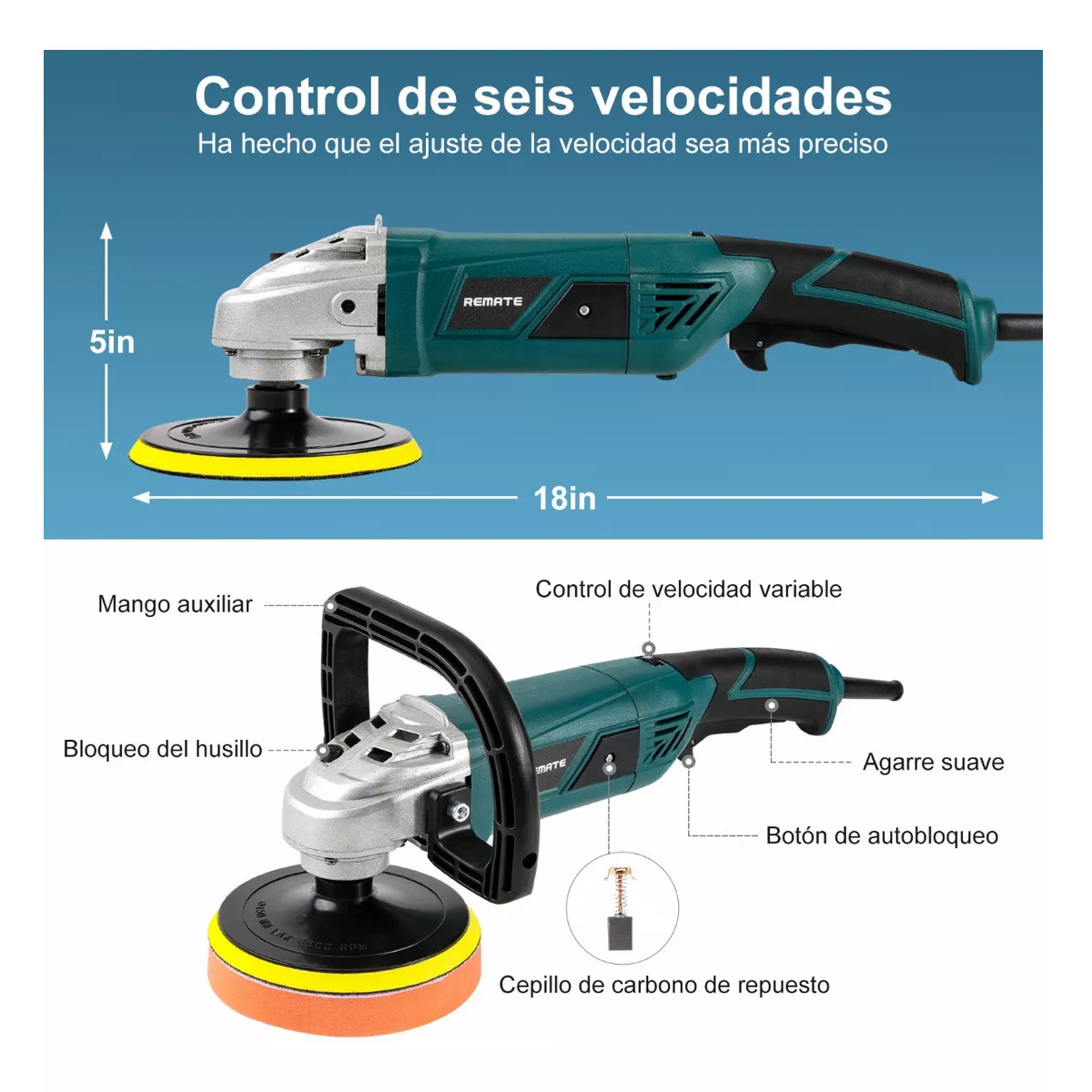 Foto 3 | Pulidora y Lijadora Profesional para Autos Eo Safe Imports Esi-4898 Multicolor