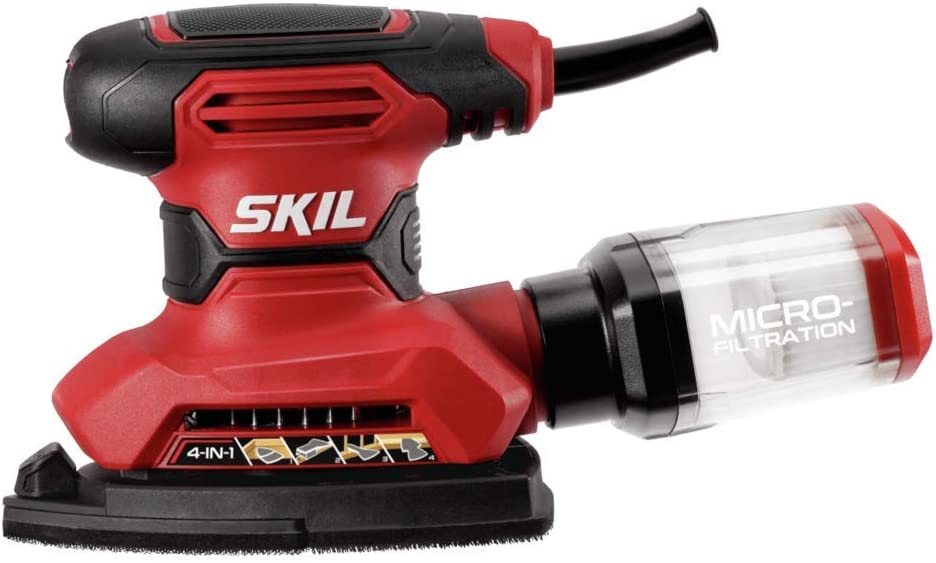 Lijadora Multifunción Skil Sr232301 con Microfiltro 3 Accesorios Adicionales y 12 Hojas de Lijado