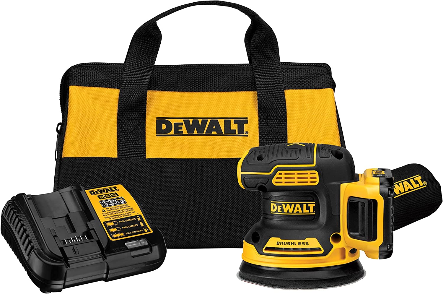 Lijadora Orbital DeWALT DCW210D1 Aleatoria de 20 V Max 5 Pulgadas Kit Inalámbrico