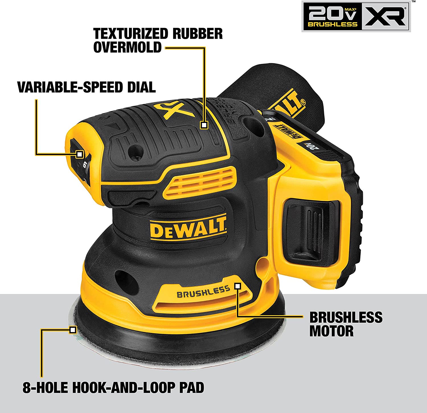 Foto 2 | Lijadora Orbital DeWALT DCW210D1 Aleatoria de 20 V Max 5 Pulgadas Kit Inalámbrico