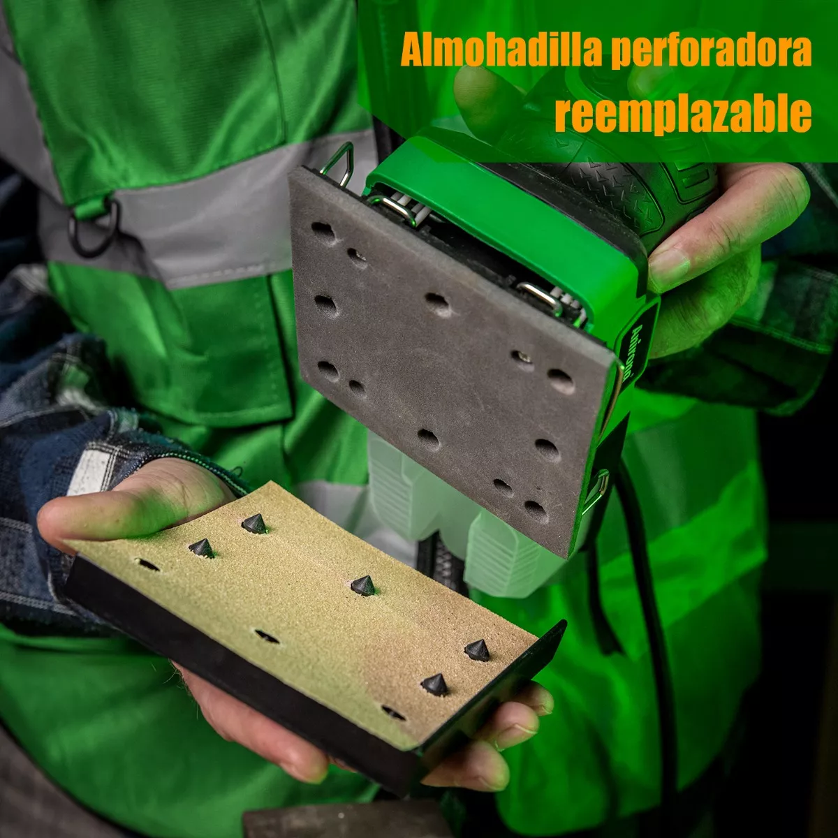 Foto 7 pulgar | Lijadora Orbital Profesional Eo Safe Imports Esi-7092 1/4 de Hoja 300 W Verde