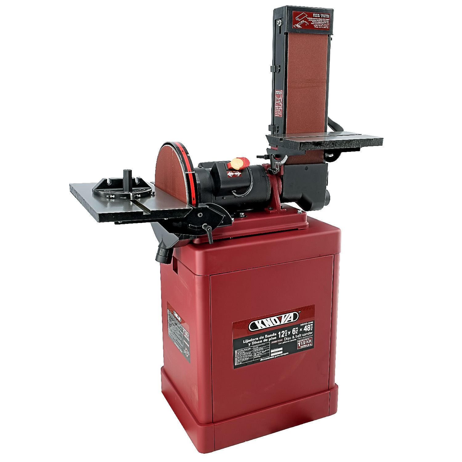 Lijadora de Banda y Disco Knova 12'' X 6'' X 48'' 1-1/2 H.p Velocidad  762 M/min