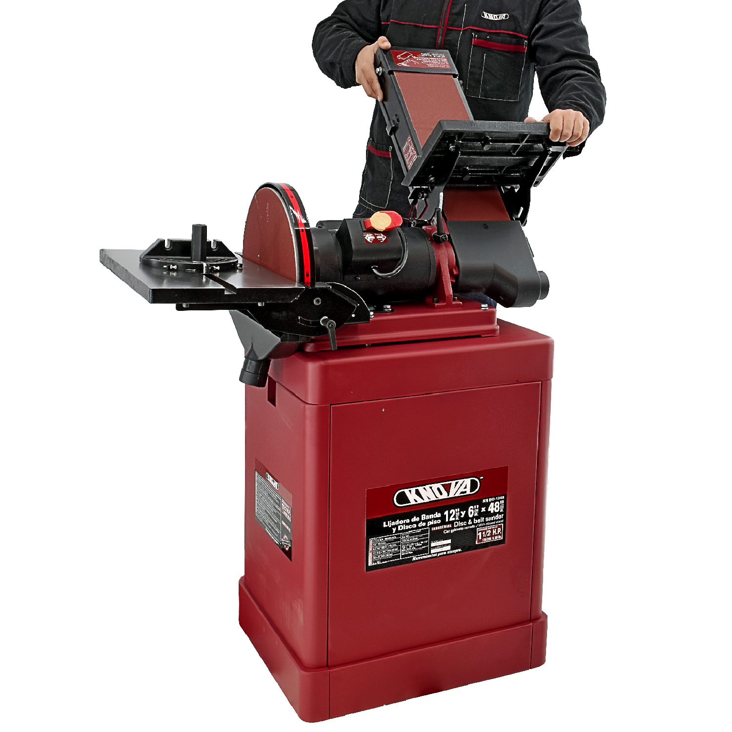 Foto 7 | Lijadora de Banda y Disco Knova 12'' X 6'' X 48'' 1-1/2 H.p Velocidad  762 M/min