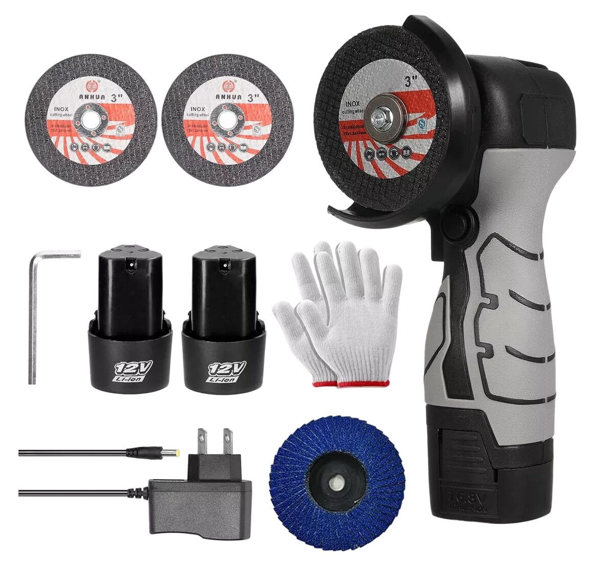 Mini Esmeril Pulidora Amoladora Angular Inalámbrica 12v Gris $1,049