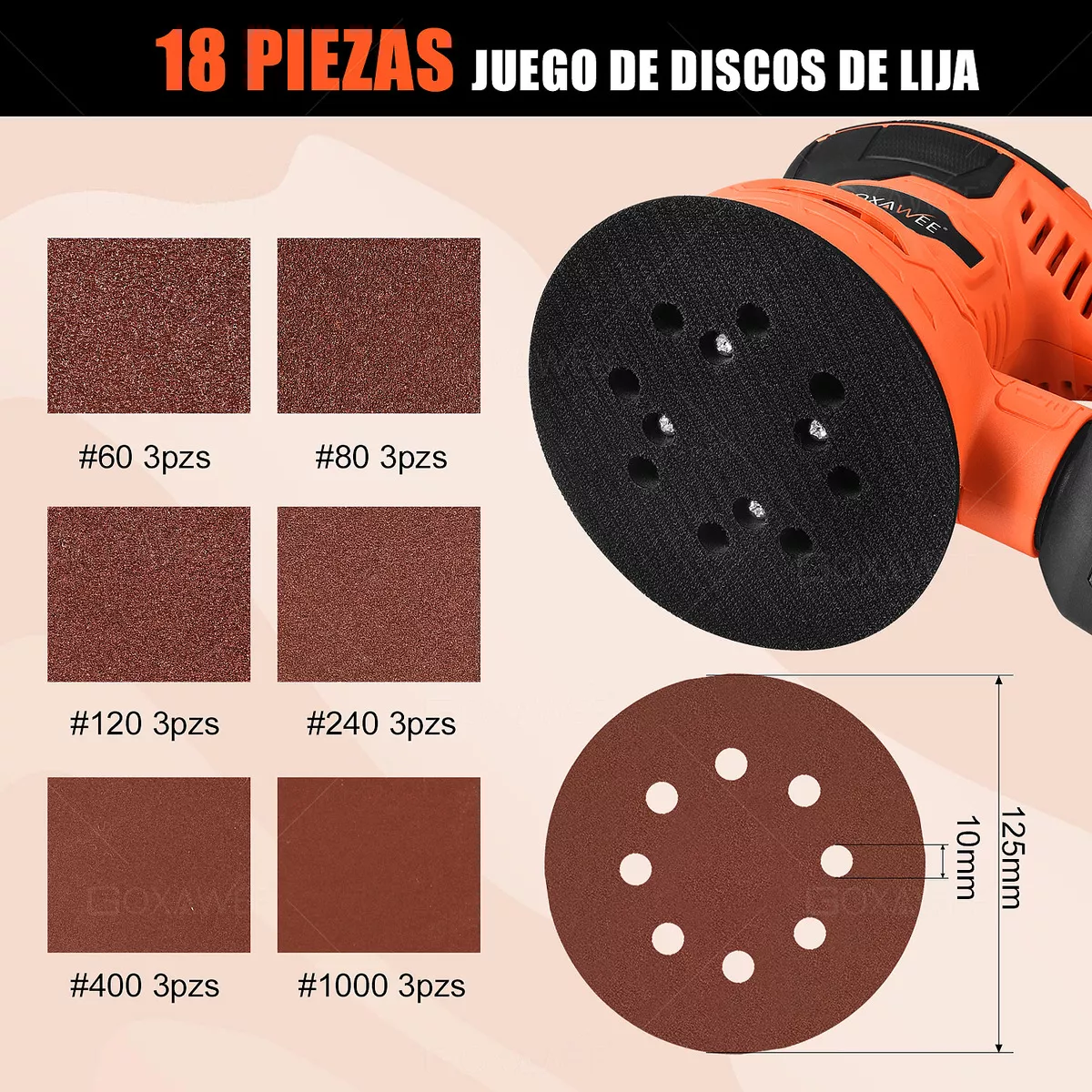 Foto 4 pulgar | Máquina De Lijado De Pista Aleatoria Eo Safe Imports Esi-17118 Multicolor