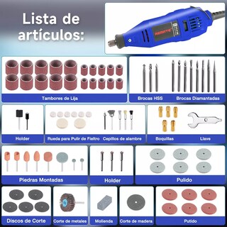 Foto 3 | Minitaladro Esmeril 135w con Accesorios Eo Safe Imports ESI-17228 Azul