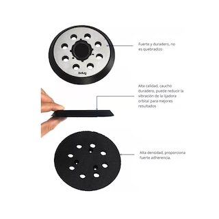 Foto 2 | 2 Bases + Respaldo De Velcro Para Lijadora Orbital Negro
