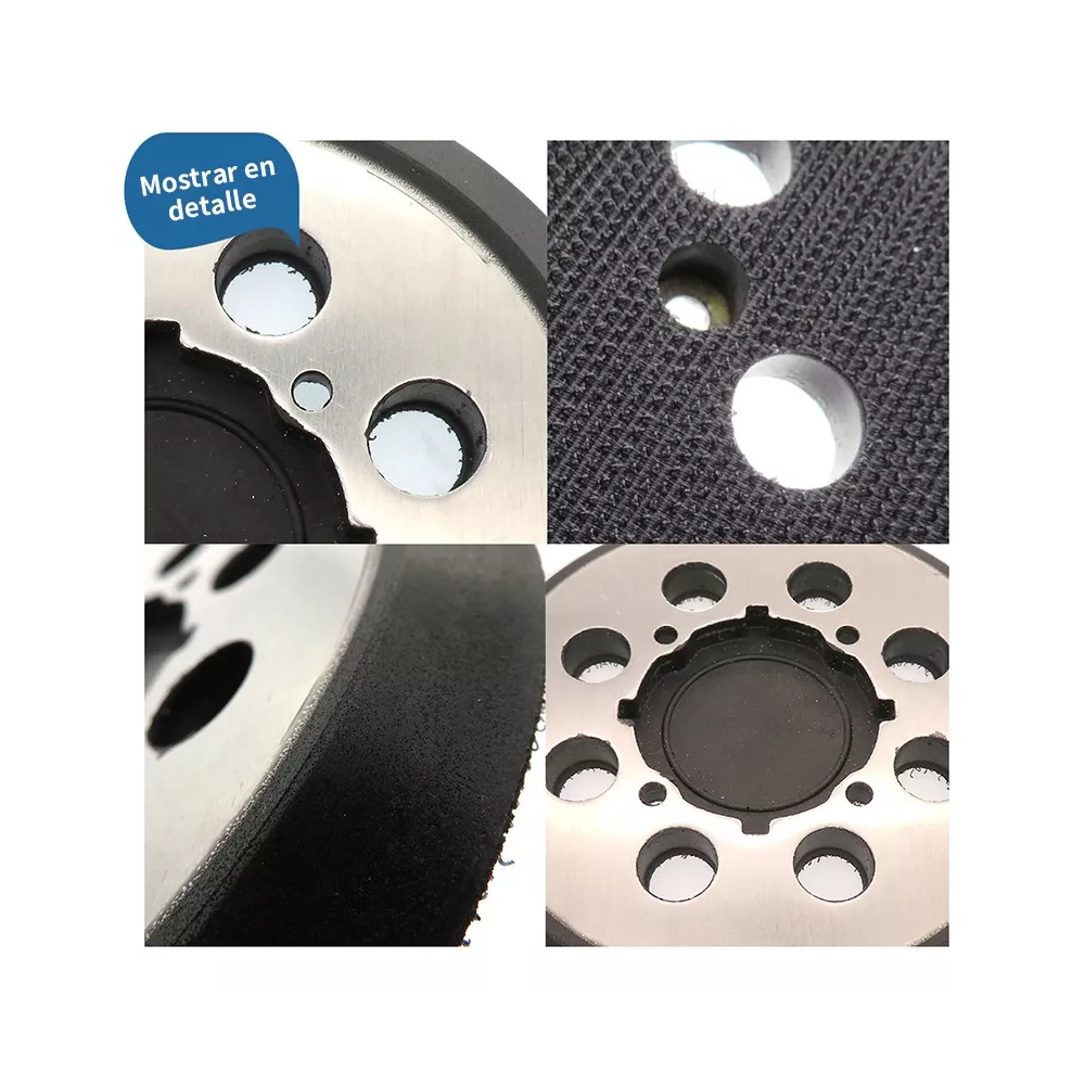 Foto 3 pulgar | 2 Bases + Respaldo De Velcro Para Lijadora Orbital Negro