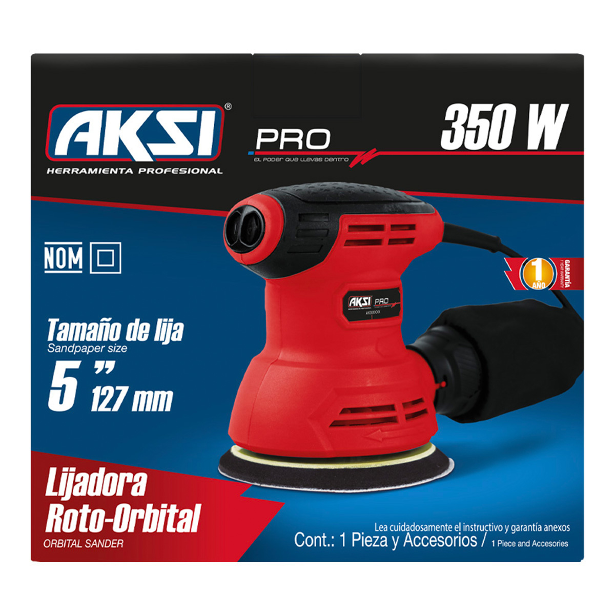 Foto 3 | Lijadora Orbital Profesional Aksi 240W de 5 Pulgadas 350W