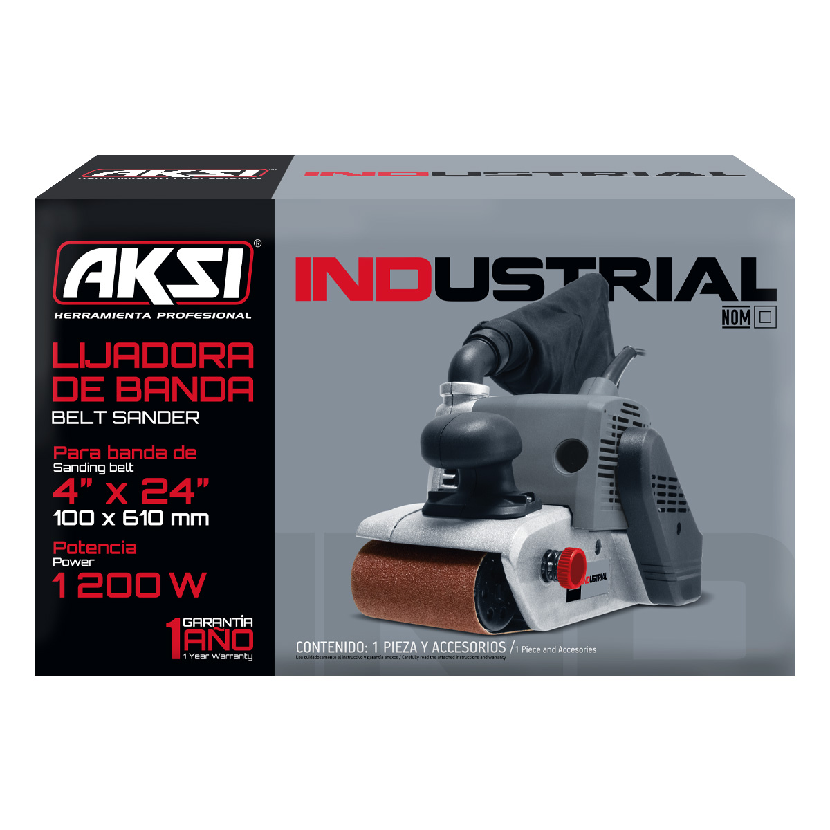 Foto 5 pulgar | Lijadora de Banda Aksi 1200w Industrial