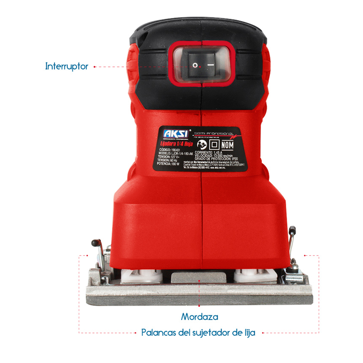 Foto 3 pulgar | Lijadora Aksi 180w para Hoja 1/4 Profesional