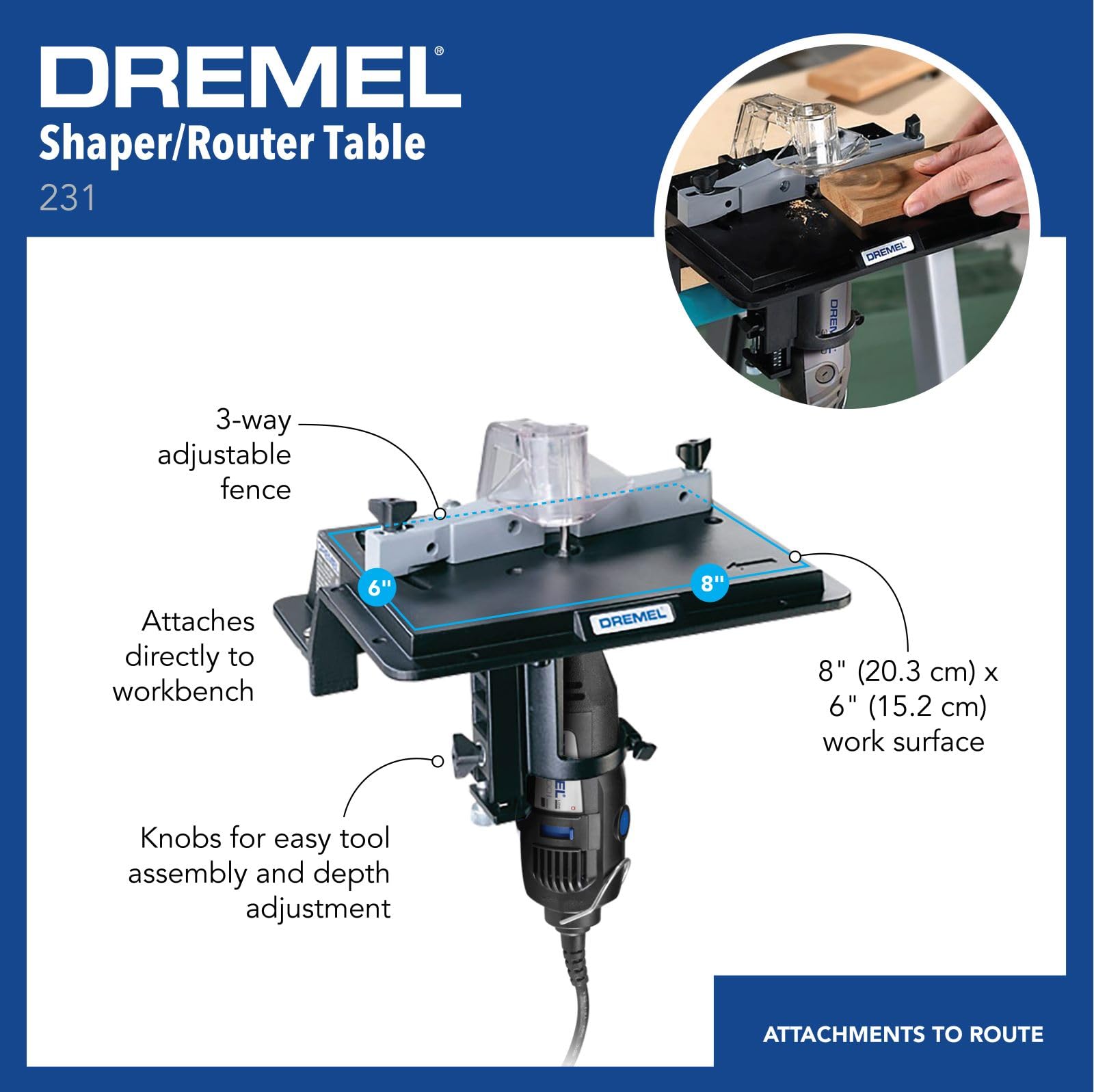 Foto 3 pulgar | Herramienta Rotativa Portátil Woodworking Attachment Dremel 231 - Venta Internacional.