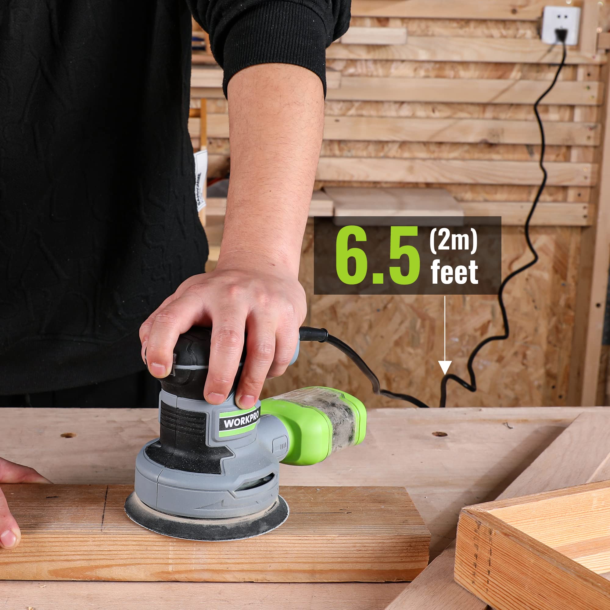 Foto 4 | Lijadora Random Orbit Workpro De 5 Pulgadas Y 6 Velocidades Variables, 2,5 A - Venta Internacional.