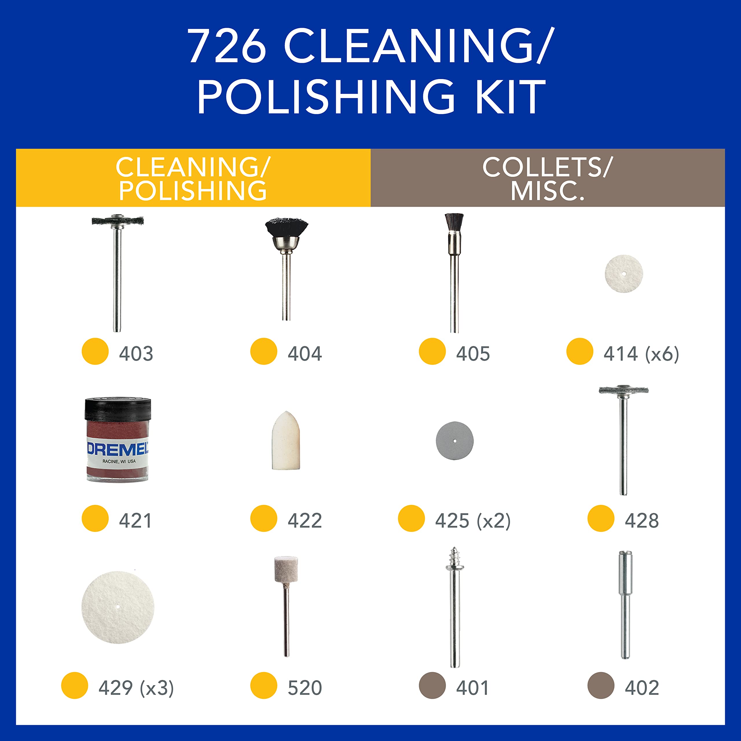 Foto 2 | Kit De Accesorios Dremel 726-01 Para Limpieza Y Pulido, Juego De 20 Piezas - Venta Internacional.