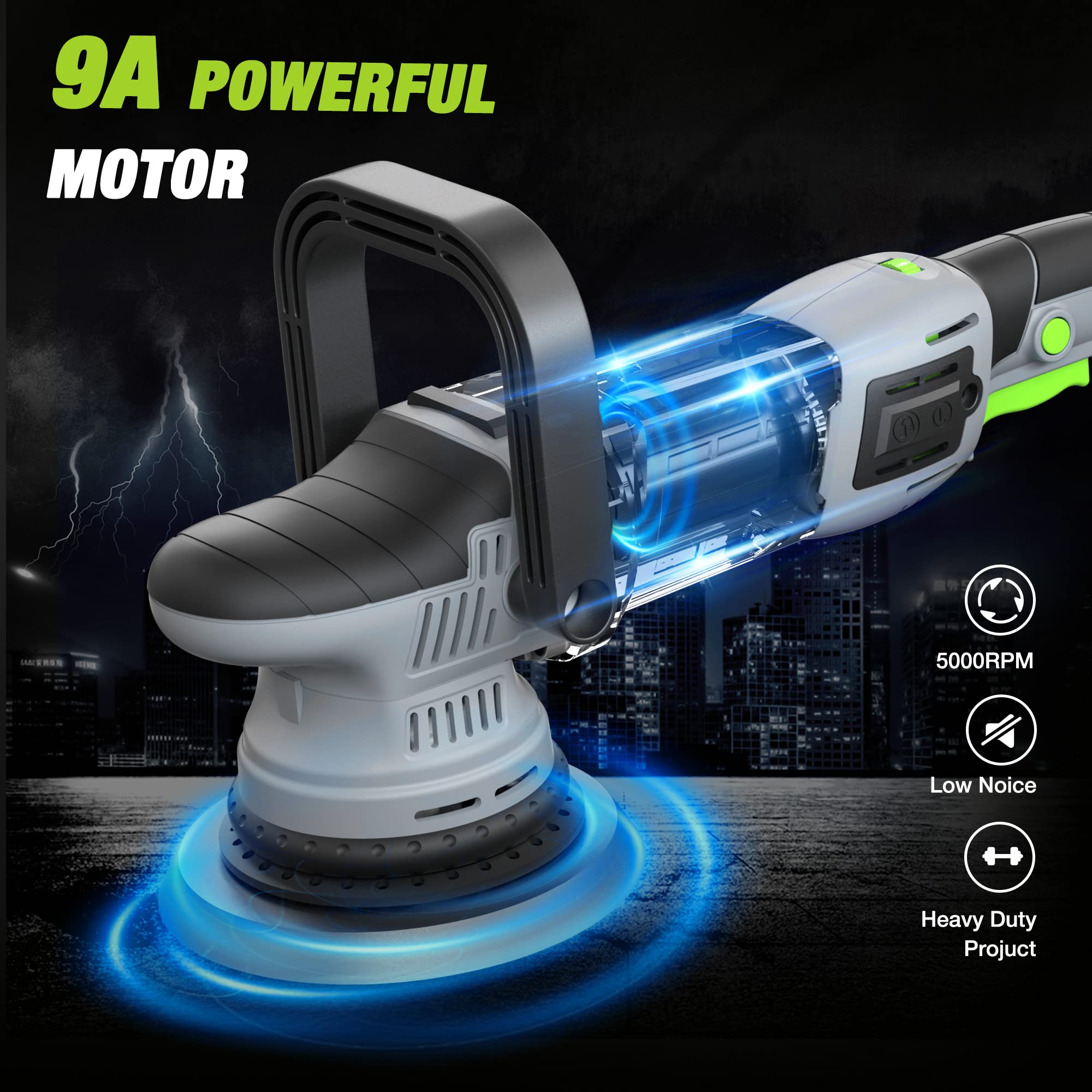 Foto 5 pulgar | Pulidora De Búfer Workpro De 6 Pulgadas Y 1080 W De Doble Acción Para Automóvil - Venta Internacional.