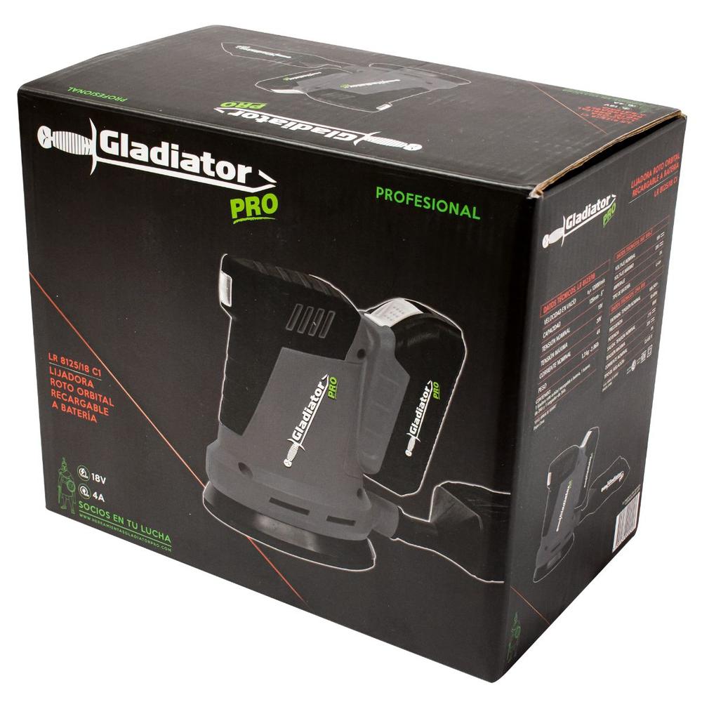 Foto 5 pulgar | Lijadora Roto Orbital Inalámbrica Gladiator Lr 8125/18