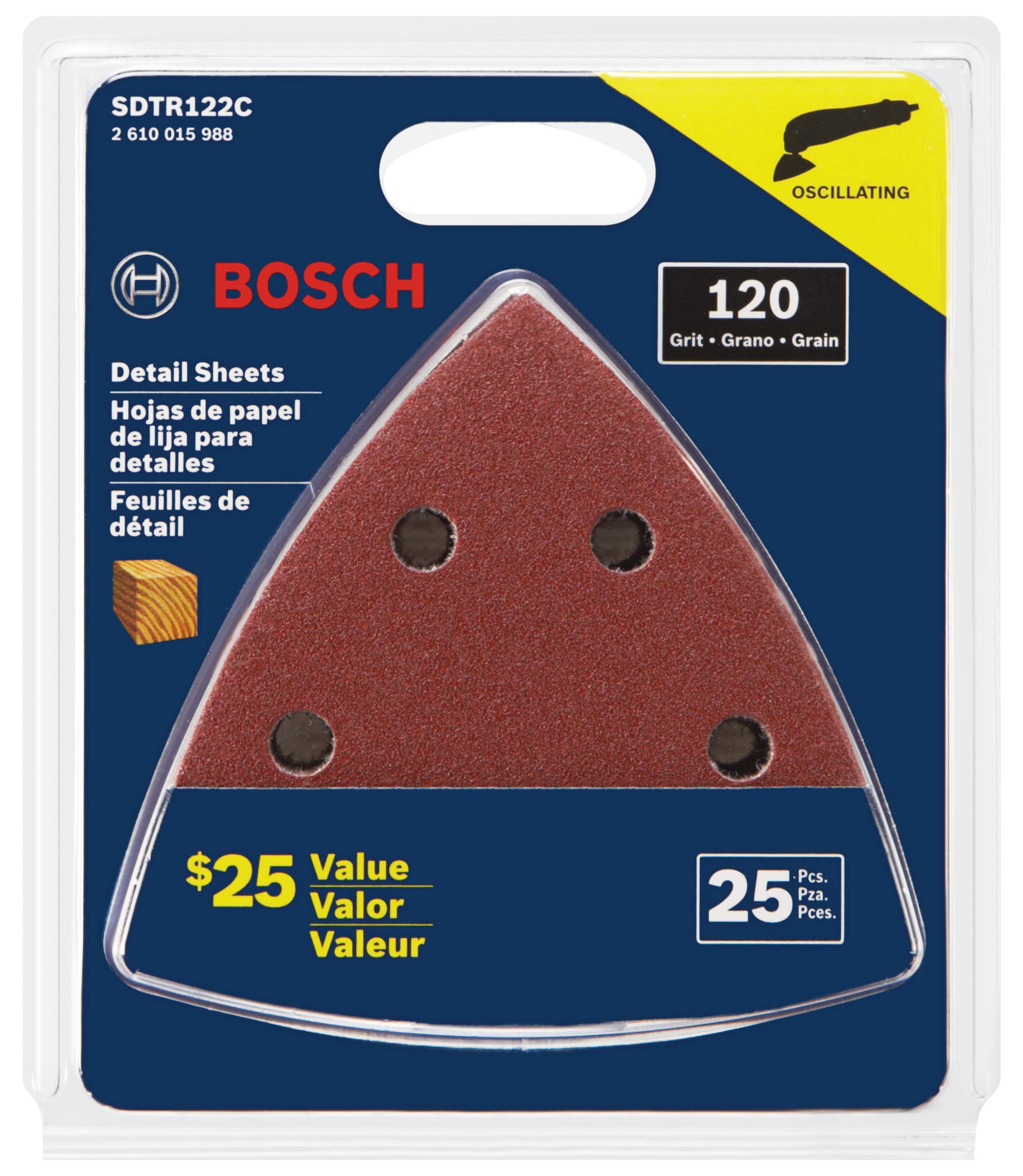 Foto 3 pulgar | Hojas De Lijado Bosch Sdtr122c 120 Grit 25 Unidades Para Madera - Venta Internacional.