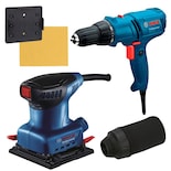 Kit Lijadora Orbital Bosch 1/4 Pulg. De Hoja + Taladro Atornillador Bosch Gsr 7-14
