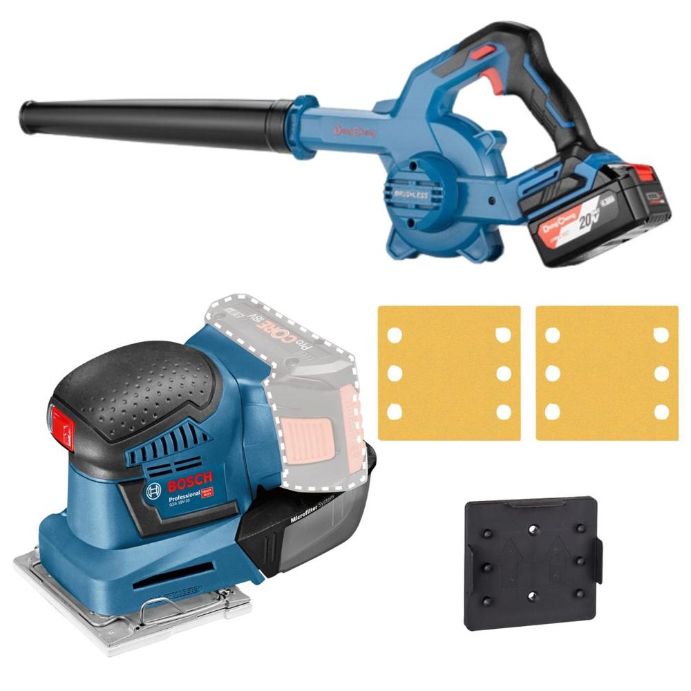 Lijadora Bosch Gss 18v-10 + Sopladora 20v Dc Inalámbricas