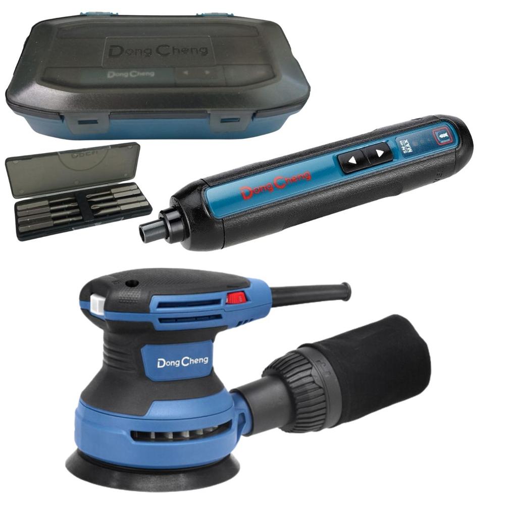 Lijadora Orbital 5´ 380w + Atornillador A Bat. 4v Dongcheng