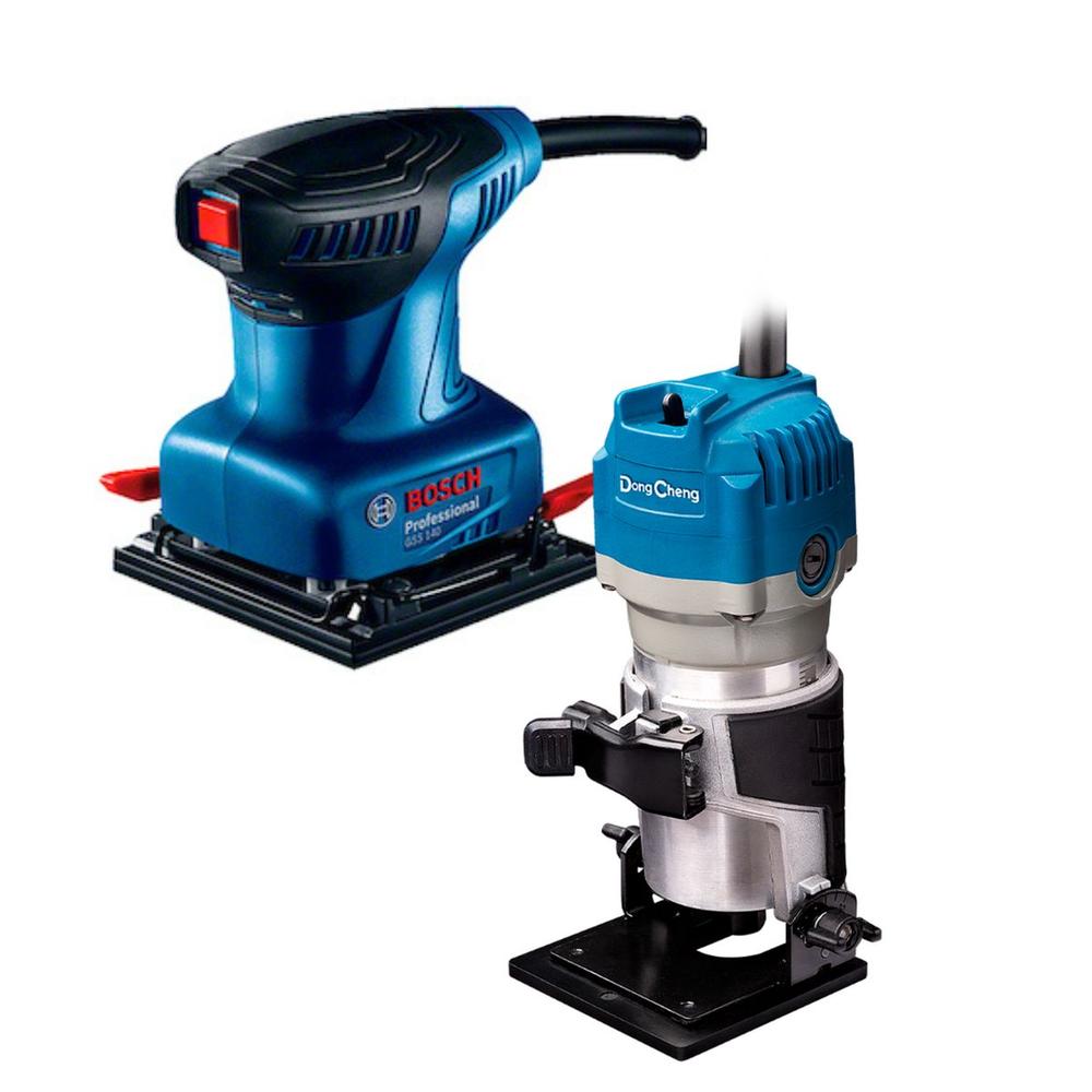 Lijadora Orbital Bosch Gss140 + Router Indust. Dc 1/4´ 550w
