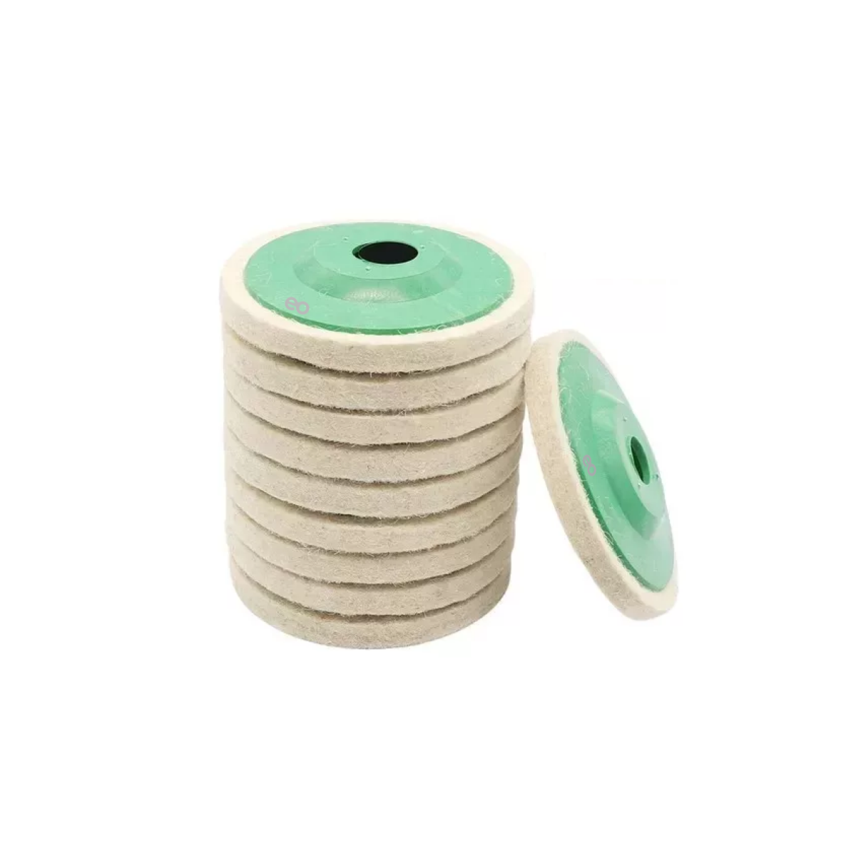 Kit 10 Almohadillas Para Pulir Ruedas De Lana De 4 Pulgadas Eo Safe Imports Esi-12052-1 Beige